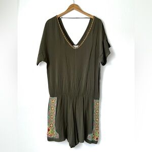 OndadeMar Beaded V-Neck Romper